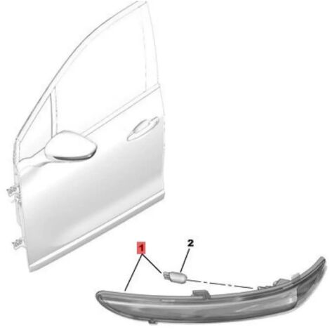 Rechtes Außenspiegelblinkergehäuse mit getönter Linse 9814464880 9814464680 9814464780 98144649 Citroën C3 C4 Ersatzteil (1/2)