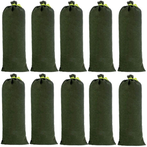 10 Stück Sandsäcke aus Segeltuch zur Hochwasserabdichtung, verbessertes Design, farbecht, für die Entwässerung von Garagen, Geschäften, Schulen, Bahnhöfen, Gebäuden, Fabriken und Lagerhallen, 30 x 70 