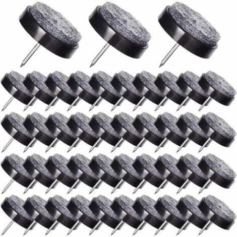 50 x 24 mm Nagelgleiter für Stühle – Filzgleiter zum Schutz der Möbelbeine – Schwarz (1/5)