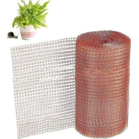 Kupfergewebe, 1 Rolle 6 Meter Kupferdrahtgewebe, Kupfergewebe gegen Nacktschnecken, Mäuse, Vögel und Nematoden, Gartenschutz gegen Nagetiere, gestricktes Kupfergewebe - 5 Zoll, AAFG