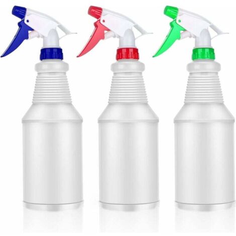 Leere Sprühflaschen, 3er-Pack, 600 ml, nachfüllbare Kunststoff-Sprühflaschen mit Sprüh- und Strahlfunktion für Küchenreinigung und Pflanzenbewässerung (1/3)