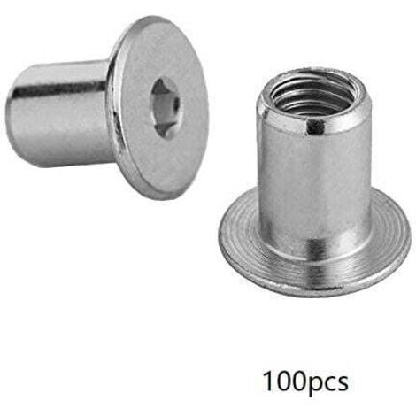 M6 x 15 x 10 mm Innensechskant-Flachkopfmutter, 100 Stück (1/5)