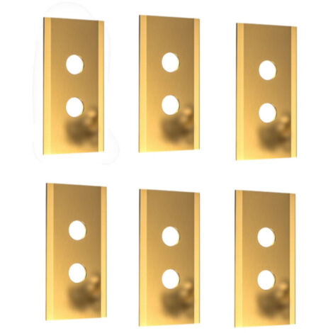 Ersatzmesser kompatibel mit Mammotion Luba Yuka Mährobotern – Doppelloch, goldfarben, 6er-Pack, 0,9 mm dick (1/4)