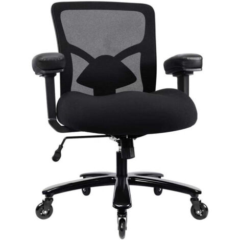 Großer Bürostuhl, Belastbarkeit 226 kg, ergonomisches Netzgewebe, verstellbare Lendenwirbelstütze, 4D-Armlehnen, Metallfußkreuz (1/2)