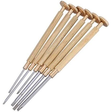 Hochwertiger 6-teiliger Juwelier-Uhrenschraubendreher (0,8–1,8 mm) mit flacher Klinge und Schlitzgehäuse für Laptops und Brillen (2015) (1/3)