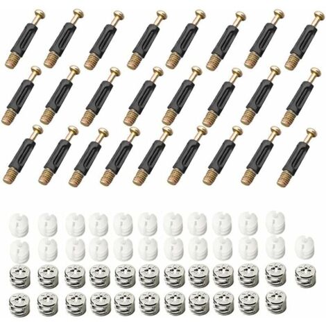 25-teiliges Möbelschloss-Set. Kaltgewalzter, vernickelter Stahl. Korrosionsbeständige Nockenbeschläge. Für Büromöbel und Schränke. (1/4)