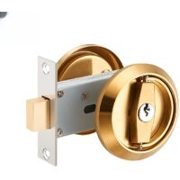 Unsichtbares Türschloss, Doppelhaken-Diebstahlsicherung, Türschloss aus Edelstahl 304 – Gold