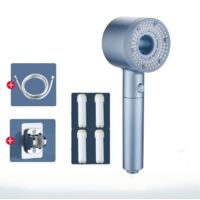 Duschkopf mit Filter, wassersparender Hochdruck-Duschkopf mit Massagefunktion und 5 Strahlarten, Silber
