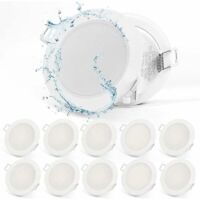 Einbaustrahler für Wand und Decke, extraflacher LED-Einbaustrahler, 220 V, 10 x 5 W, 400 lm, 4000 K Neutralweiß, ultradünner 35-mm-Einbaustrahler, Ausschnitt 68–80 mm, für Wohnzimmer, Schlafzimmer, Ba