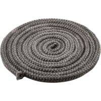Ofentürdichtung und Kamindichtung, 10 mm x 4 m feuerfestes Fiberglasseil für Ofen, Kamin, Backofen, Boiler, hitzebeständig bis 450–550 °C, Schwarz