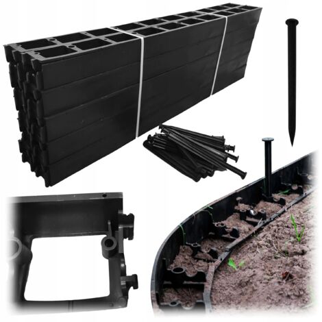 Bordure de jardin en plastique 6 cm 20 m 60 ancrages StellaBORD (1/5)