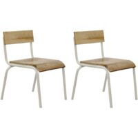 Ensemble de chaises Original Bois de manguier Blanc 2 pcs KidsDepot
