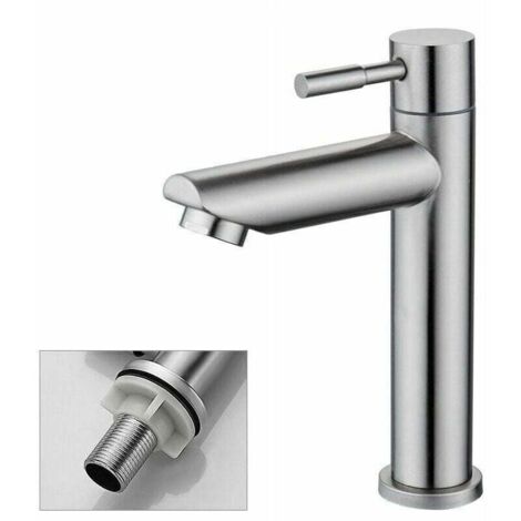 Forehill – Robinet de lave-mains eau froide – Cuivre durable finition chromée – Débit 9 l/min – Cartouche céramique sans plomb – Barboteur amovible