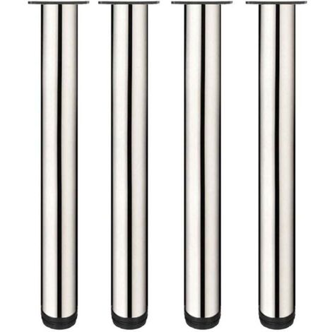 Forehill – Lot de 4 pieds de meuble réglables en acier inoxydable – Hauteur 50 cm – Installation facile avec vis – Pour tables et canapés
