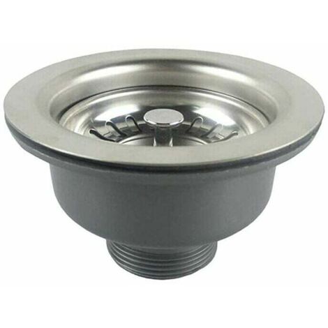 Forehill – Bonde d'évier sans trop-plein – Panier inox ø 110 mm – Acier inoxydable et ABS – Finition satinée anti-rayures (1/5)