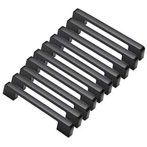 Maniglie per porte in lega di alluminio nero, 10 pezzi, con barra a T, per mobili da cucina, spaziatura tra i fori 160 mm (1/5)