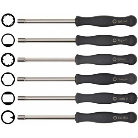 FOREHILL Jeu de tournevis pour carburateur, outil de réglage 6 pièces adaptable sur Husqvarna 125 135 136 137 141 141 235 235e 236 236e 240 240e 435 435e 440e de McCulloch Partner tronçonneuses Poula (1/5)