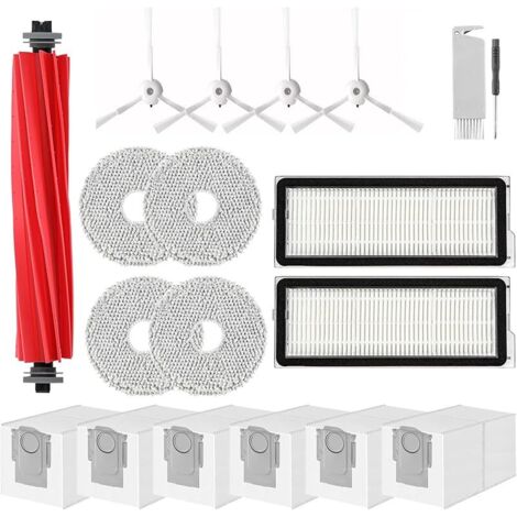 FOREHILL Accessoires pour Roborock Qrevo Pro, Qrevo S, Qrevo MaxV Aspirateur,1 Brosse Principale, 2 Filtres HEPA, 6 Sacs à Poussière, 4 Li