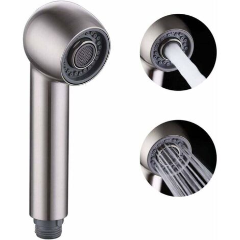 Douchette Robinet Cuisine de Rechange 2 Types de Jet Tête de Robinet Cuisine Remplacement pour Mitigeur Nickel Brossé,PFS4-BN FOREHILL