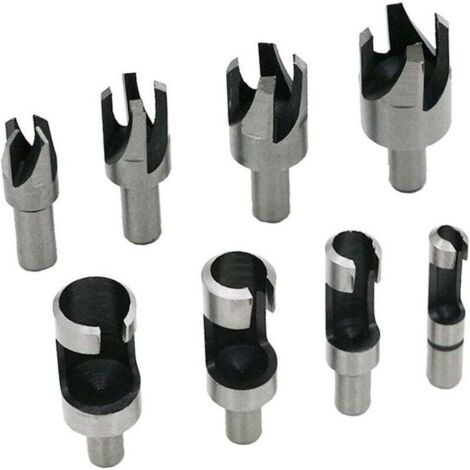 FOREHILL Lot de 8 outils de coupe de bois pour coupe-liège mèches de coupe-liège 6 mm/10 mm/13 mm/16 mm avec mèches coniques et griffes (1/5)