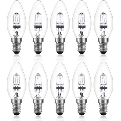 FOREHILL 42W E14 C35 Dimmable ampoule halogène AC 220-240V Blanc Chaud 2700K e14 transparante ampoule halogene bougie (10pcs) (1/5)