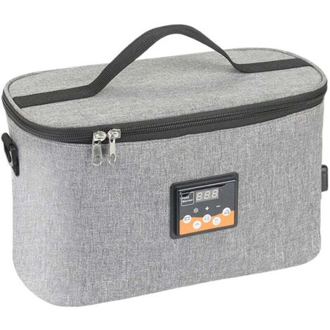 FOREHILL Four portable 12V Chauffe-aliments pour voiture Mini four personnel avec affichage numérique Température préréglée 8L Boîte à lunch Chauffe-voiture électrique pour les voyages en voiture Camp