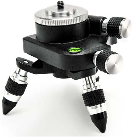 FOREHILL Adaptateur de Niveau Laser, Trépied Support en Alliage D'aluminium, Filetage 1/4" et 5/8'' pour la Plupart des Niveaux Lasers, Base Rotative Fine à 360 degrés (1/5)