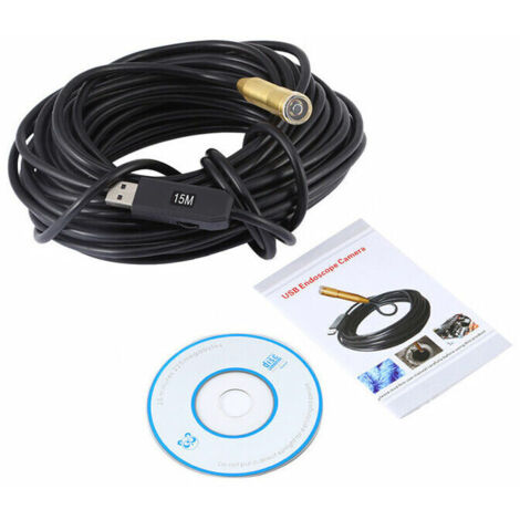 Endoscope industriel 15m d'USB d'endoscope de canalisation de lentille imperméable de cuivre de 14,5 mm