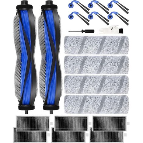FOREHILL X11 OmniCyclone Accessoires pour ECOVACS DEEBOT X11 OmniCyclone/X11 Pro Omni Robot Aspirateur, 20 Pièces de Rechange: 2 Brosses Principales, 6 Brosses Latérales, 6 Filtres, 4 Rouleaux de Lava (1/5)