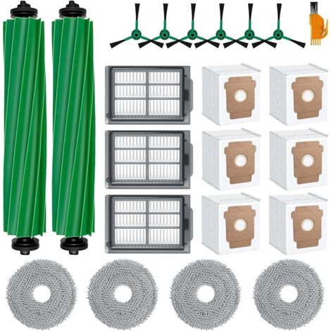 Kit accessoires de 22 pices pour aspirateur Robot iRobot Roomba Plus 505/405, 2 brosses Rouleaux, 4 serpillres, 3 filtres HEPA, 6 brosses latrales, 6 Sacs aspirateur pices de Rechange (1/5)