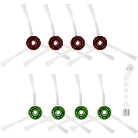 Brosses Latrales de Rechange pour Ecovacs Deebot T20/T20e/X1/T10 Omni/T8/T9/N8/X1/T10 Turbo/T9+/N8+/N8 Pro/N8 Plus/950/920/T8+/T8 AIVI/T8 Max Accessoires, 8 Brosses Latrales, 1 Brosse de Nettoyage (1/5)