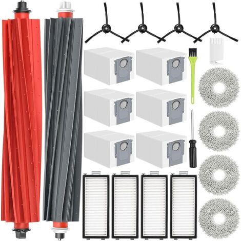 Kit accessoires pour Roborock Qrevo Master/Qrevo Slim Pièces pour Roborock Qrevo Master, 2 Brosse Principale, 6 Sacs à Poussière, 4 Serpillere, 4 Filtres, 4 Brosse Latérale (1/5)