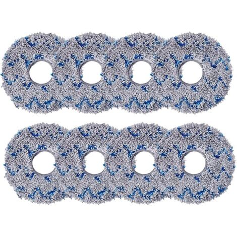 Lot de 8 serpillres de rechange compatibles avec ECOVACS DEEBOT T30 OMNI/ T20 OMNI/ X1 Turbo/ X1 OMNI / X1 E OMNI / T10 / T10 PLUS / X2 OMNI/ X2 COMBO serpillre rutilisable et lavable (1/5)