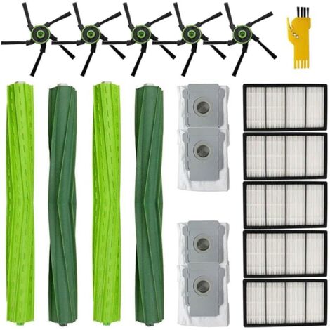 FOREHILLou Kit accessoires pour aspirateur robot Roomba s9+ (9550) s9 9550 Pices de rechange 18 paquets 2 ensembles de brosses rouleaux, 5 filtres, 5 brosses latrales, 4 sacs poussire (1/5)