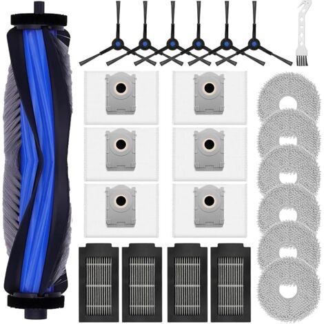 FOREHILL Kit accessoires de 24 pièces pour aspirateurs Ecovacs Deebot T50 Max /T50 Pro /T50 Omni /T50 Pro Omni, 1 Brosse Principale, 4 filtres HEPA, 6 serpillères, 6 Sacs à poussière, 6 brosses (1/5)