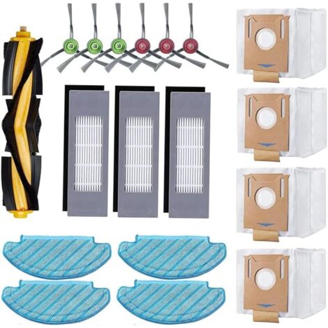 Lot de 18 Accessoires de Rechange pour aspirateur Ecovacs Deebot N8/ N8+/ N8 Pro/ N8 Pro+/ OZMO T8/ T8+/ T8 AIVI/ T8 AIVI+/ T9/ T9+, 4 FOREHILL, 3 filtres, 4 Sacs poussire, 1 Brosse Principale, 6 (1/5)