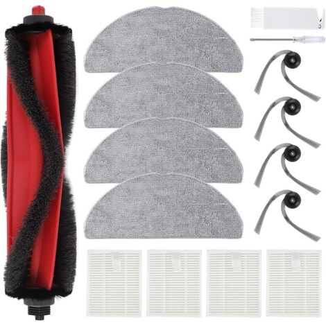 FOREHILL Accessoires de Rechange Compatibles avec Roborock Q7 M5/M5+, Q7 L5/L5+, 1 Brosse Principale, 4 Filtres HEPA, 4 Brosses Latrales, 4 Serpillires (1/5)