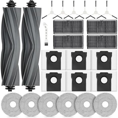 25 Accessoires pour DREAME L10s Pro Ultra Heat / L10s Ultra Gen 2 / X30 Ultra/MOVA E30 Ultra Robot Aspirateur. 2 Brosse Principale, 4 Filtres, 6 Chiffons, 6 Sacs Poussire, 6 Brosses latrales (1/5)