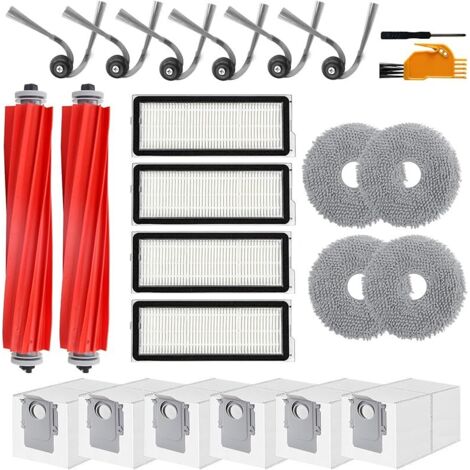 Lot de 24 pièces de Rechange compatibles avec Roborock QV 35A / QV 35S / QR 798 / QR 598 Robot Aspirateur Accessoires Brosse Principale Brosse latérale Filtre HEPA Sacs à poussière (1/5)