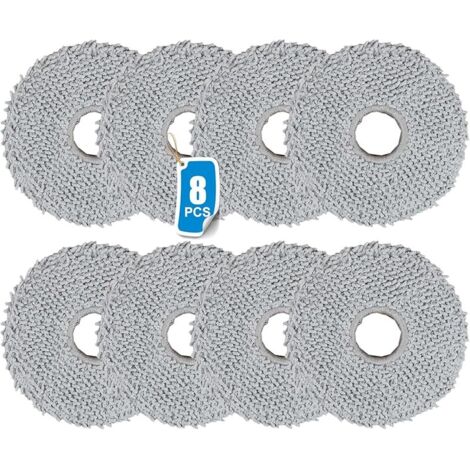 FOREHILL Lot de 8 serpillres en Microfibre lavables pour Dream e L10s/L10 Ultra/L10s Plus/X40 Ultra,Xiaomi X10+/X20+,Ecovac s T30/T30 Pro Omni/T20 Omni/T20e Robot aspirateur, Accessoires de Balai en (1/5)