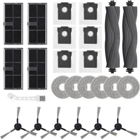 25 accessoires pour Dreame L10s Pro Ultra Heat / L10s Ultra Gen 2 / Mova E30 Ultra / X30 Ultra, comprenant 2 brosses principales, 4 filtres, 6 sacs poussire, 6 tampons de nettoyage etc (1/5)