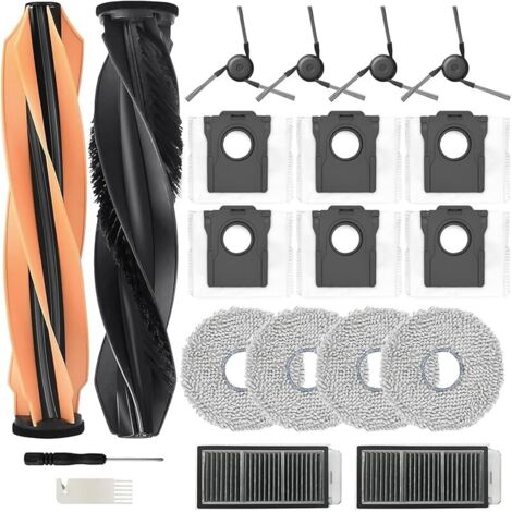 Accessoires pour Dreame X50 Ultra Complete/ L50 Pro Ultra/L40s Pro Ultra, JKOISL 2 brosses roulettes principales, 6 sacs poussire, 4 brosses latrales, 2 filtres, 4 serpillres (1/5)