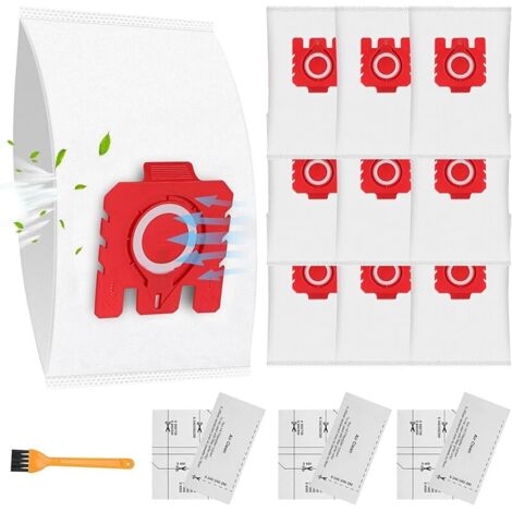 Lot de 10 Sacs aspirateur FJM Efficacité 3D Compatibles avec Miele Sacs à Poussière Complète C1, Compact C1, Compact C2, S6 S4 Série avec 3 Protections Moteur et 3 Filtres échappement (1/5)