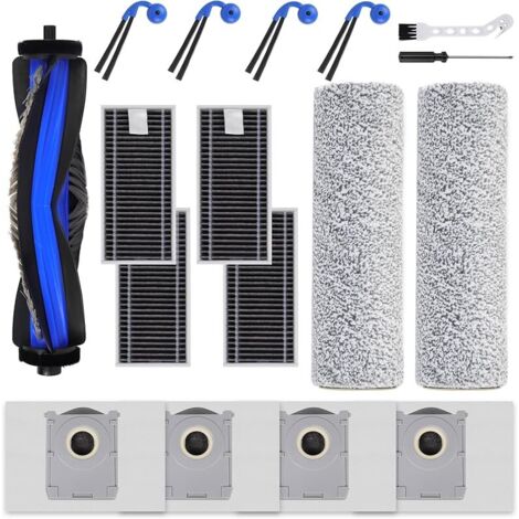 X9 Accessoires de Rechange Compatibles avec ECOVACS DEEBOT X9 PRO OMNI Robot Aspirateur, 1 Brosse Principale, 4 Filtres, 4 Brosses Latérales, 2 FOREHILL Roller, 4 Sacs à poussière (1/5)
