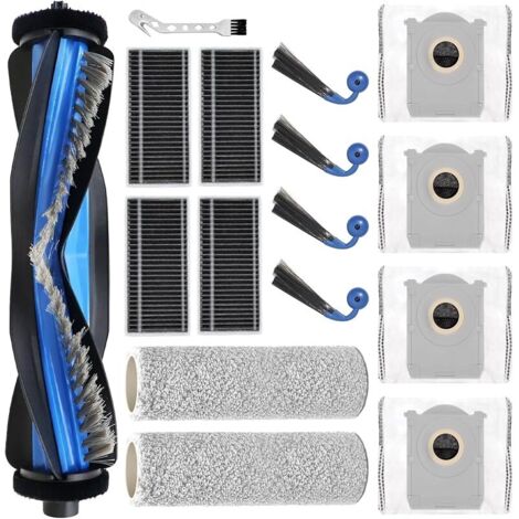 FOREHILL accessoires pour Ecovacs Deebot X9 Pro Omni / X9 OMNI / X9 Pro pice de rechange pour aspirateur, 1 brosse principale,2 rouleaux de chiffons,4 sacs poussire 4 brosses latrales,4 filtres (1/5)