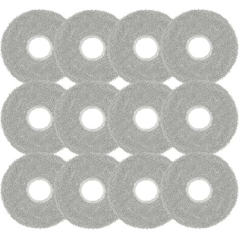 Rongrongago Lot de 12 Serpillires de Rechange Microfibre Lavables pour Ecovacs T30/T20 & Dreame S10/S10 Pro & Xiaomi X20 Pro/Max, Antidrapantes Serpillre est Compatible, FOREHILL de rechange (1/5)