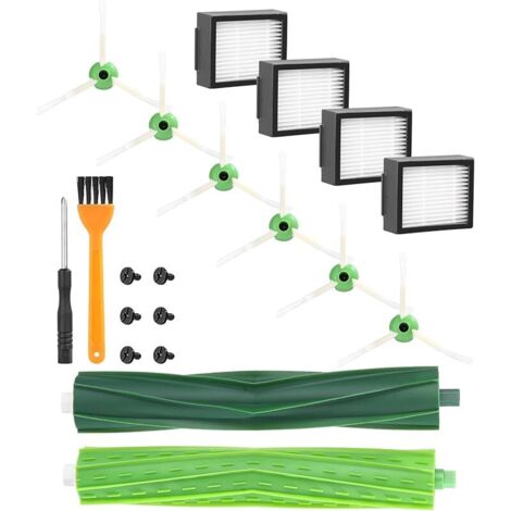 Pices accessoires de Remplacement aspirateur pour iRobot Roomba, Kit Compatible srie et i E5 E6 i7 i7+ i3 i3+ i4 i4+ i6 i6+ j7 j7+ i8 i8+,4 filtre,6 brosses latrales, 1 jeu de brosses en caoutchouc (1/5)