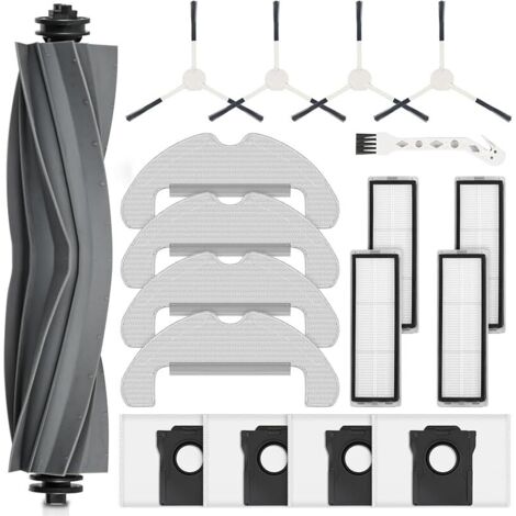 Lot de 18 Accessoires de Rechange pour aspirateur Robot Dreame D10 Plus Gen 2, 1 Brosse Principale, 4 filtres, 4 Sacs poussire, 4 tampons de Nettoyage, 4 brosses latrales, 1 Brosse de Nettoyage (1/5)