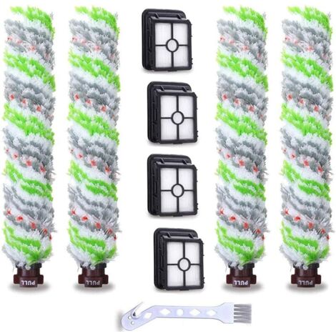 FOREHILL Lot Remplacement 4 Brosse Rouleau + 4 Filtres Crosswave 17132 et 2225N Series pour Familles avec Animaux Domestiques Fumeurs Accessoires Aspirateur Crosswave