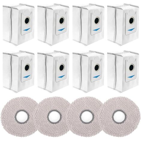 Lot de 12 sacs à poussière de rechange pour aspirateurs robot Ecovacs Deebot X2 Omni / X2 / X2 Pro / DEX86-8 sacs à poussière et 4 chiffons de nettoyage (1/5)